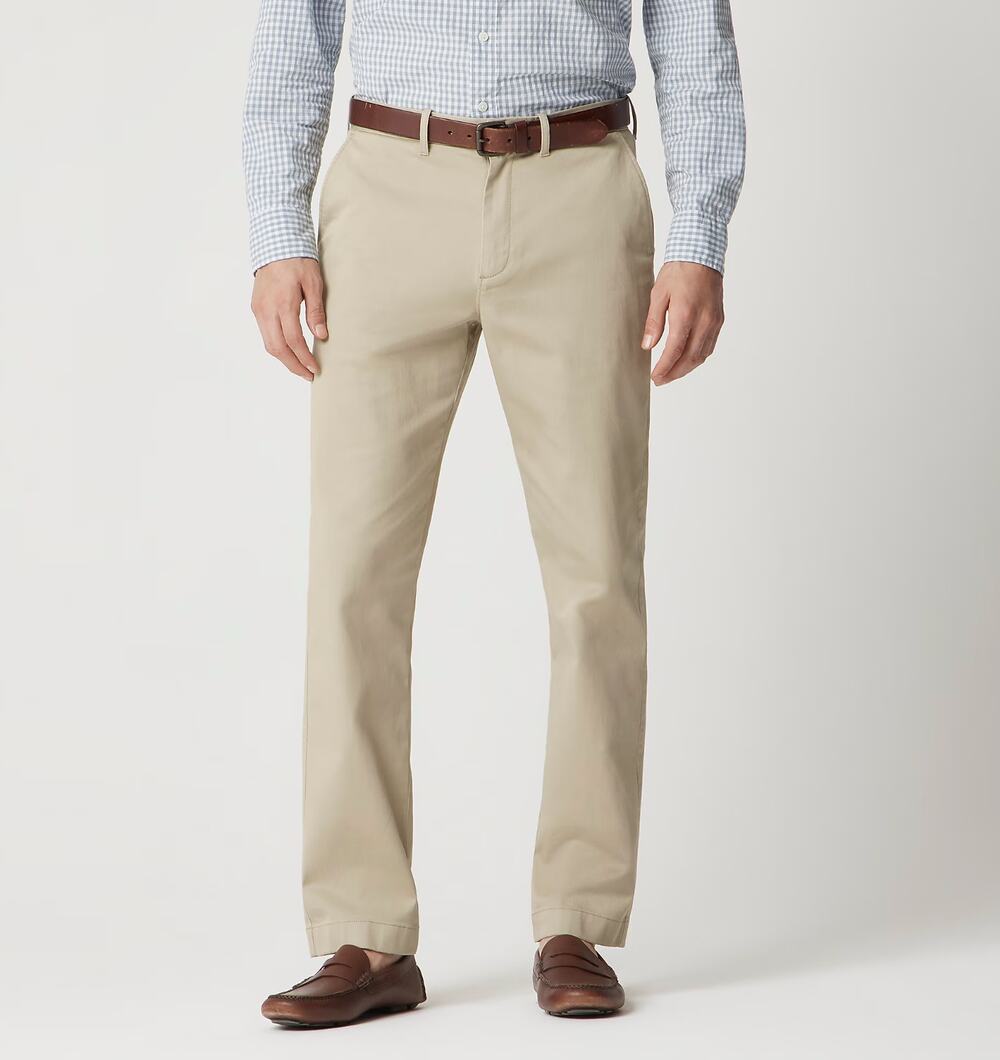 J.CREW Mens Straight-fit Flex Chino Pants 31x32 Khaki Flat Front H3186 NWT